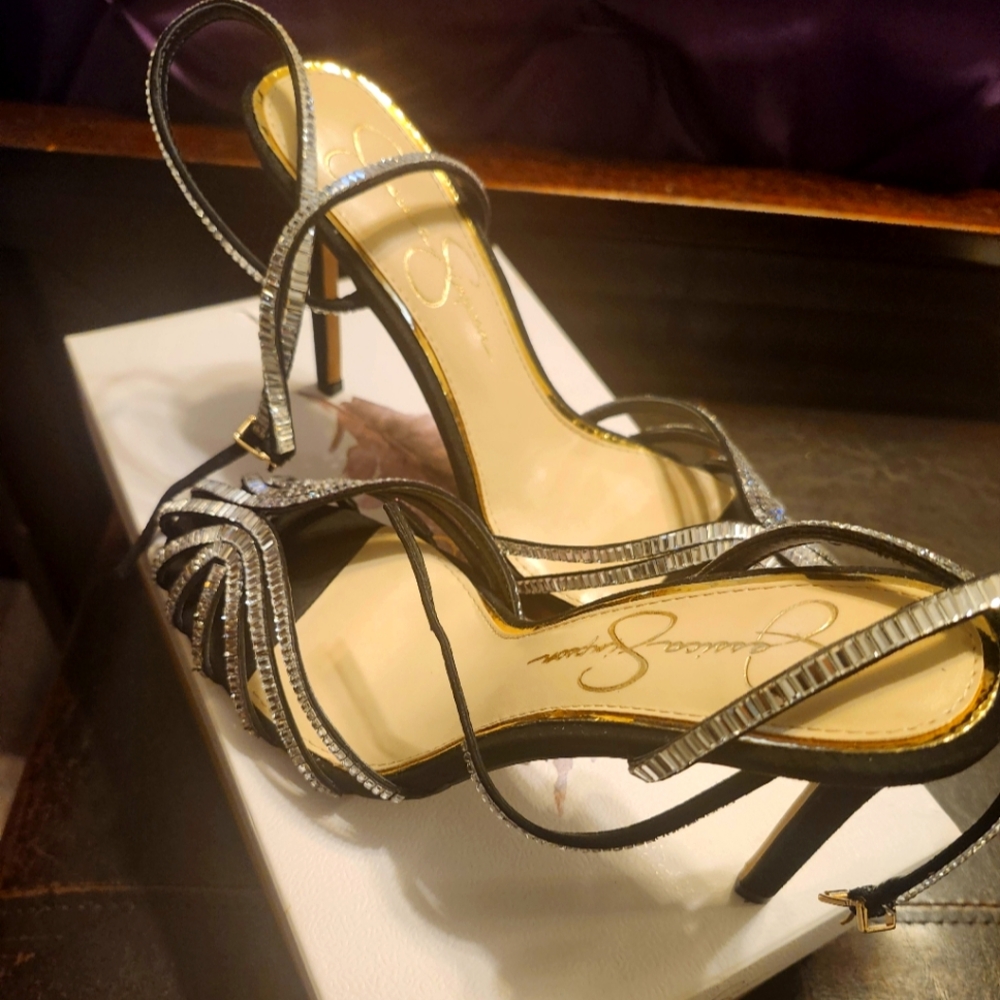 Elegant Black and Silver Women's Heels